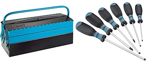 Hazet 190L Boîte à outils vide acier noir, bleu & 810SPC/6 Set de 6 tournevis (Import Allemagne)