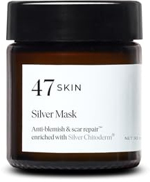 47 Skin Anti-blemish & scar repair Silver Mask | enriched with Silver Chitoderm for All Skin Types, Clear Skin Mask, 30ml