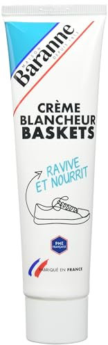 Baranne - Crème Cire Blancheur Baskets | Protège, Ravive & Fait Briller le Cuir | Fabrication Française | 100ml