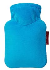 Hugo Frosch Mini-Wärmflasche 0,2 l mit Veloursbezug wasserblau