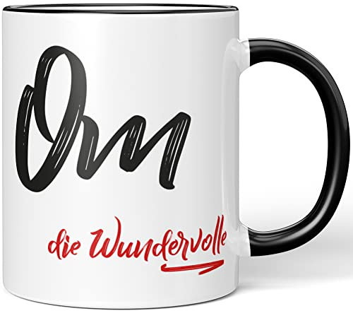 JUNIWORDS Tasse, Om, die Wundervolle, Schwarz (5280724)