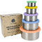 Sageware Lebensmittelbehälter aus Edelstahl mit Silikondeckel 5er-Set Brotdosen Auslaufsicher Dicht Stapelbar 680ml+400ml+200ml