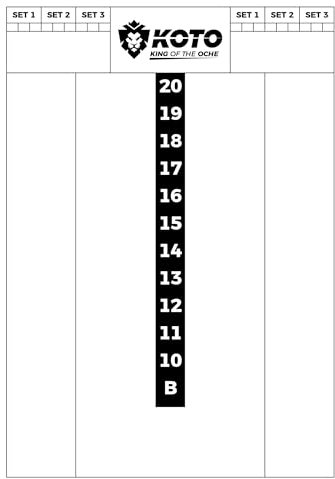 KOTO - Flex Scoreboard 40x30cm Whiteboard, geeignet für Spiele wie 501 & Taktik, geeignet mit KOTO - Markern