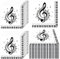 HSPAIDYP 100 Stück Musiknoten-Servietten, Schwarz-Weiß, 16,5 cm x 16,5 cm (gefaltet), 33 cm x 33 cm (aufgeklappt), Papierreiniger, Party-Servietten, Musiknoten-Party-Dekorationen