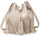 Gladdon Damen Leather Bucket Bags for Women Beuteltaschen aus Leder, Weiss/opulenter Garten