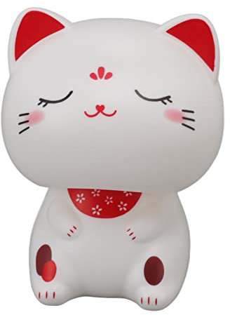 SUPYINI Glückskatze, Maneki Neko, Winkekatze, Glücksbringer, Solarlicht, Induktion, Niedliches Katzenornament, Glückliche Wackelkatze Restaurant, Auto, Armaturenbrett mit