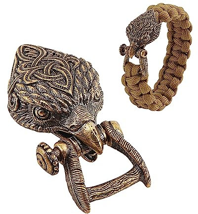 nbeads Adler Messingperle, Fallschirm Schnurwerkzeug Lanyard Perle EDC Charms Anhänger Charms Messing Perlen Zubehör Für EDC String Armband Handwerk, Antike Bronze