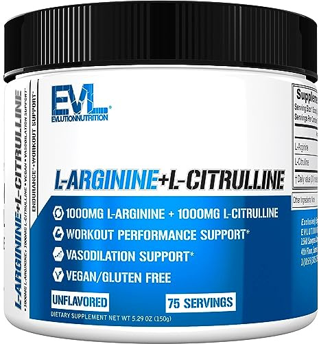 Evlution EVL L-Arginine & L-Citrulline Nitric Oxide Powder - 75 Servings