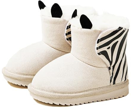 Fudaolee Stivali da Neve per Bambine e Ragazze Calda Foderati Stivaletti Carino Peluche Stivali Morbide Piatto Scarpe Invernali All'aperto Antiscivolo Boots Grigio 25/26 EU = Etikett 160