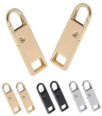 Deoward Reißverschluss Zipper Metall Ersatz Reisverschluss Reparatur Anhänger für Koffer, Gepäck, Rucksäcke, Jacken, Geldbörsen, Handtaschen, Jeans (6 Stück)