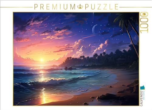CALVENDO Puzzle Brandung im Sonnenuntergang | 1000 Teile Lege-Größe 64 x 48 cm Foto-Puzzle für glückliche Stunden