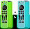 Pinowu Silikon Gehäuse (2pcs) Kompatibel mit Fire TV Stick 4K Max/Toshiba/Insignia Serie Alexa Stimme Fernbedienung Erweitert mit Schlüsselband (Grün,Türkis,Leuchtend)