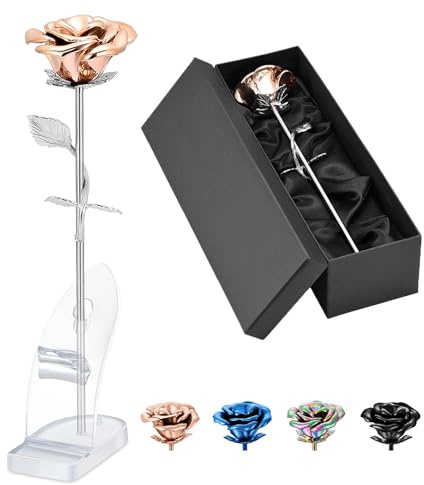 QGJNSGC Rosa Blume Andenken Urnen für menschliche Asche, Gedenk Urne Medaillon, Lang-Stiel Bunte Rosenblume Einäscherung Urnen, Beerdigung Urne für Asche Erwachsene Einäscherung Andenken für Asche