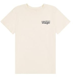 Wrangler Maglietta con Grafica T-Shirt, Vintage Bianco, S Donna