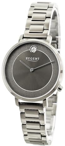 REGENT Damen Armbanduhr Analog Metallarmband Silber UR2252545 Analoguhr
