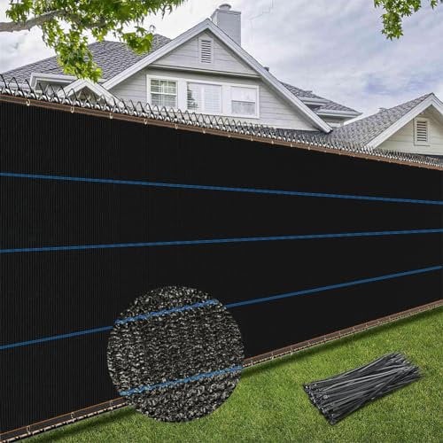 BeGrit 2x5m Brise Vue Jardin occultant avec Oeillets pour Balcon Brise-Vue avec Attaches Toile occultante pour Grillage Filet d'ombrage renforcé pour Patio Jardin terrasse Grillage clôtures Noir