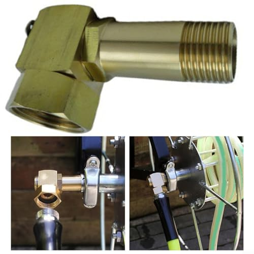 Gbtdoface Garten Drehgelenk Winkelverbinder Messing Schlauchtrommel Ersatzteile Adapter für Schläuche und Armaturen 3/10.2 cm GHT Innengewinde auf 1/2 Zoll NPT Außengewinde