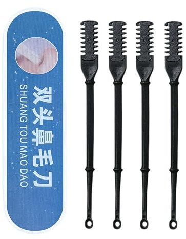 Manueller Nasen-Ohr-Haarschneider, 2-in-1-Nasenhaarschneider, 360° drehbarer Nasenhaarschneider, doppelseitiges Nasenhaarentferner-Werkzeug, manueller Nasenhaarschneider mit Ohrpicker für Damen und