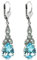 Silber Ohrhänger Jugendstil Markenkristalle Aquamarine Damen-Ohrringe NOBEL SCHMUCK