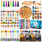 PUWOWYE Halloween Mitgebsel Kinder, 154 Stück Halloween Geschenke Kinder mit Geschenke Box, Mitgebsel Halloween Spielzeug Zubehör Geschenke mit Schlüsselanhänger, Stempel, Kürbis Radiergummi, Ring
