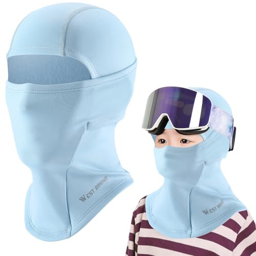 LINSOCLE Balaclava Kinder, Sturmhaube Kinder unter Helm,Skimaske Sturmmaske für Jungen Mädchen,Balaclava Winddicht Gesichtsmaske