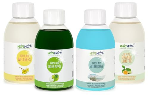 winwin clean Systemische Reinigung - 4 x FRESH AIR 250ML I Wellness I green Apple I Meeresbrise I Orange-Limette