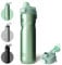 BOTTLE BOTTLE Bouteille d'eau isotherme en acier inoxydable, 710 ml, vert | avec poignée, couvercles à rabat, couvercle à bouton-poussoir, anti-fuite, portable, pour cyclisme, course à pied, voyage