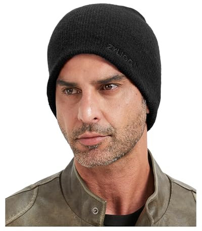 Zylioo XL-3XL Reversible Strickmütze Für Großen Kopf, Wintermütze Winter Beanie Mütze,Warme Knit Cuffed Watch Cap