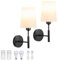 KarlpaSW Battery Operated Wall Lights Black,USB Rechargeable Wireless Wall Sconce 5000mAh,Dimmable Fabric Shade Battery Operated Cordless Wall Lights Indoor for Fireplace Caravans Hall