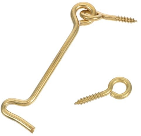 ULTECHNOVO Türhaken Kleiner Haken Und Ösenriegel Für Scheunentorschlösser Fensterriegel-ersatz Riegelhaken Aus Massivem Kupfer Mit Antikem Finish