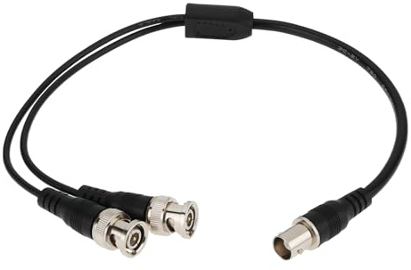 The Lord of the Tools BNC Koaxial Y Splitterkabel BNC-Buchse auf Dual BNC Stecker Adapterkabel für CCTV-System Radio Modem Kamera Gesamtlänge 40cm BNC Splitter 2-in-1 Out Koax Überbrückungskabel