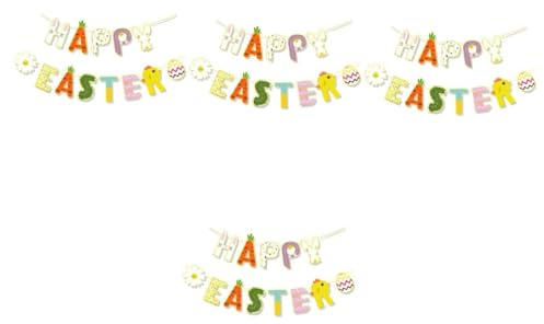 VICASKY 8sätze Easter Banner Dekoration Happy Easter Wimpel Für Fröhliche Feiertagsfeiern Langlebige Und Wiederverwendbare Hängende Osterdeko Für Zuhause Und Partys