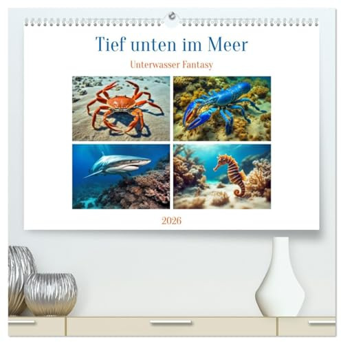Tief unten im Meer Unterwasser Fantasy (hochwertiger Premium Wandkalender 2026 DIN A2 quer), Kunstdruck in Hochglanz: Die Bilder versprechen eine ... in die Unterwasserwelt. (CALVENDO Tiere)