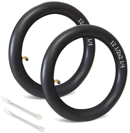 GIDWRIY 2 Stück Kinderwagen Reifen Schlauch 12 1/2 X2 1/4,Laufrad Reifen Ersatzschlauch mit 2 Winkelventil Inkl. 2 Montagehebeln Ersatzreifen Verdickter für Kinderwagen, Kinderfahrrad, Elektroroller