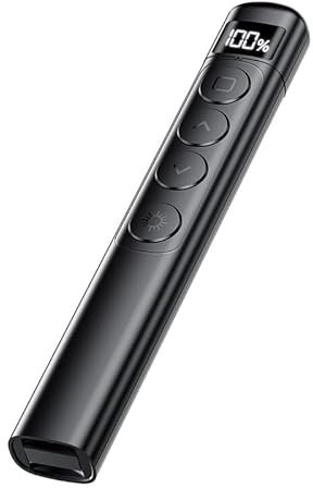 Annlpoy 1pcs Puntero Presentaciones Presentador Inalámbrico Mando Puntero,Pasador Diapositivas,Compatible con PowerPoint, Windows, Mac OS, Linux, para Enseñanza, Oficina y Conferencias