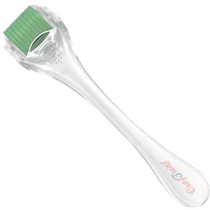 CrafTreat Derma Roller 0.25mm – 540 Titanium Microneedles for Face, Beard & Scalp – At-Home Beauty Care Tool for Men & Women – Ergonomic Design (Green)