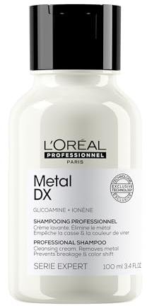 L'Oréal Professionnel Haarshampoo für coloriertes und geschädigtes Haar, Beugt Haarbruch &Farbveränderungen vor für alle Haartypen, Langanhaltende Farben & Glanz, Serie Expert, Metal DX Shampoo, 100ml