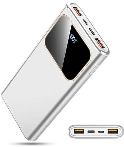 Power Bank Fast Charging, Portable Charger 10000mAh, Small Battery Pack USB-C In & Out, Lightweight Powerbank with Built in Cable for iPhone 16/15/14/13/12, Samsung Galaxy, Xiaomi, Android etc