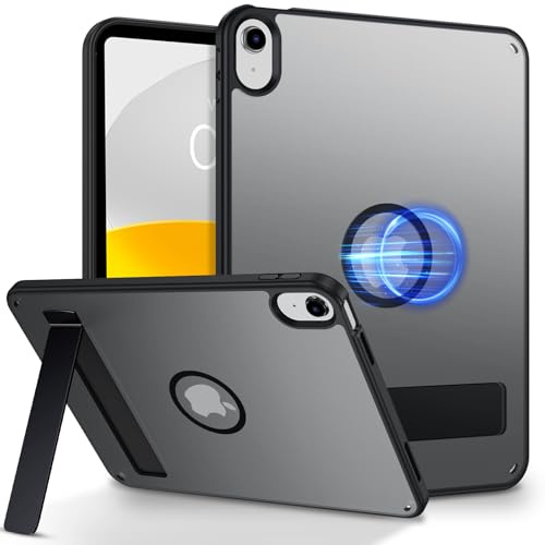 GUAGUA Funda Magnética para iPad (A16) 11ª Generación 2025 11 Pulgadas/iPad 10ª Generación 2022 10,9 Pulgadas, Protectora con Soporte Delgado Antigolpes Mate Trasera Fina Robusta Case, Negro