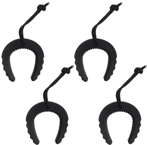 ieron 4 PCS Safety Door Stopper Security Emergency Door Jam Children Anti-Pinch Guards with Nylon Cord, Black