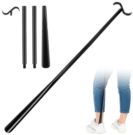 Junhonze Chausse Pied Long|Aides à L'Habillage|Chausse Pied Telescopique | 88cm Chausse Pied, Convient Aux Hommes, Aux Femmes, Aux Personnes âGéEs, Peut êTre Utilisé Pour Chausser Et S'Habiller