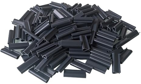 Anbor zest Clips de Fixation PVC 42×15mm pour Brise-Vue, lamelles d’Occultation, Grillage Rigide et clôture, Lot de 50, Gris Anthracite