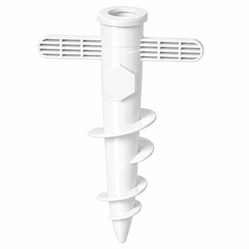 OTHERWISETRIVIAL Picchetto per Ombrellone con Trivella per Spiaggia 31cm, Diametro 32mm Supporto Anti-Vento per Sabbia e Terra, Disponibile in Varie colorazioni (496 Bianco)