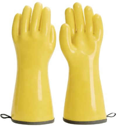 Gants en Silicone liquide de qualité alimentaire, résistants à la chaleur, for la cuisson, les grillades, imperméables, avec doublure en tissu éponge