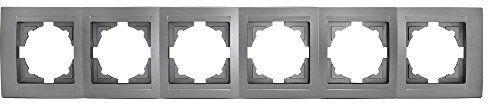 Gunsan Moderna 6-fach Rahmen für 6 Steckdosen Schalter Dimmer Silber