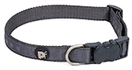 Petface Steel Tonal Dots Print Dog Collar, Small, Grey