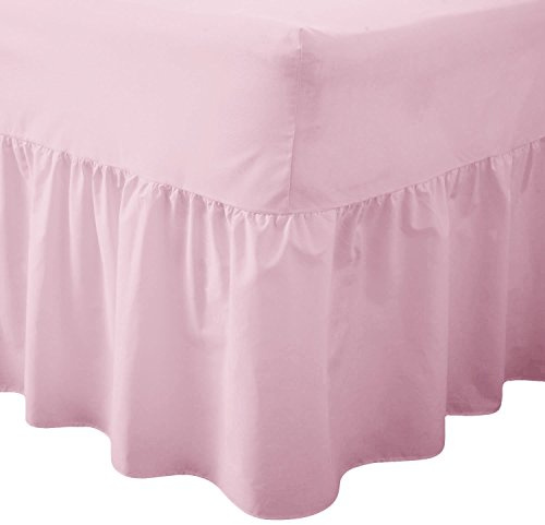 R&Z Luxuary Plain Polycotton Fitted Valance Sheet SIngle, DOuble, King, Super King (Pink, Double)