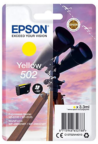 Epson Singlepack Yellow 502 Ink SEC, C13T02V44020