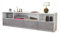 Stil.Zeit TV Schrank Lowboard Aurelia, Korpus Weiss matt, Front Industrie-Design Beton (180x49x35cm), mit Push-to-Open Technik & Leichtlaufschienen