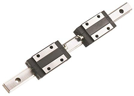 SenTECH - Asta di guida lineare HSR15, lunghezza circa 1000 mm, guida lineare + blocco per cuscinetti per carrello tipo quadrato HSR15CR x 2 pezzi, per router CNC fai da te